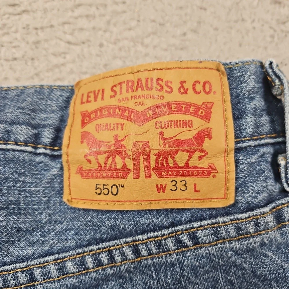 Levis 550 Jean Shorts Mens 33 Blue Denim Skater Normcore Dad Jorts Blokecore